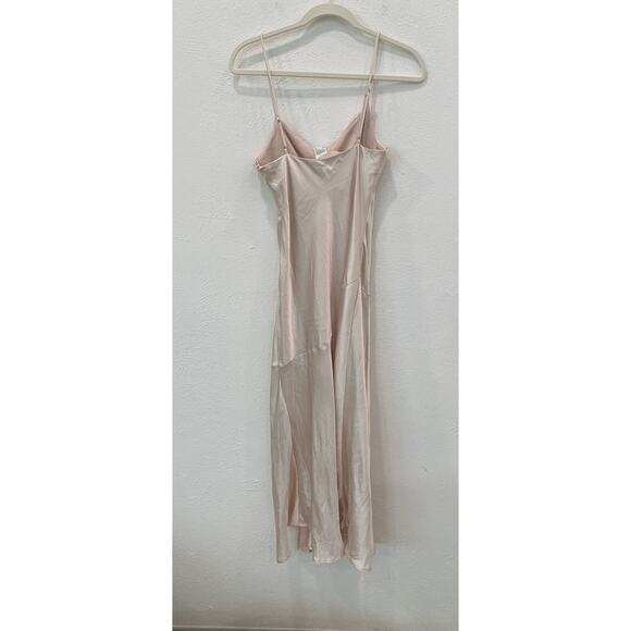 Selfie Leslie Well Verse Pleated Bust Front Split Satin Dress Small NWT - Picture 3 of 4